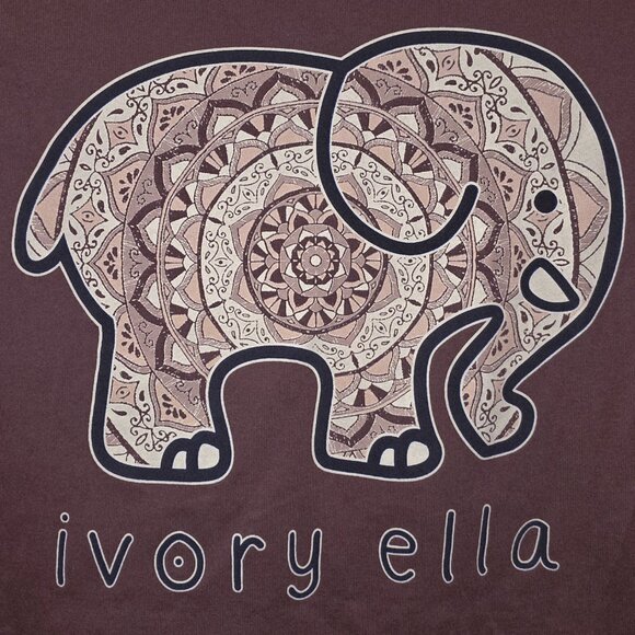Ivory Ella 100% Cotton Save The Elephants Short Sleeve Front Pocket Tee Shirt - Picture 4 of 5